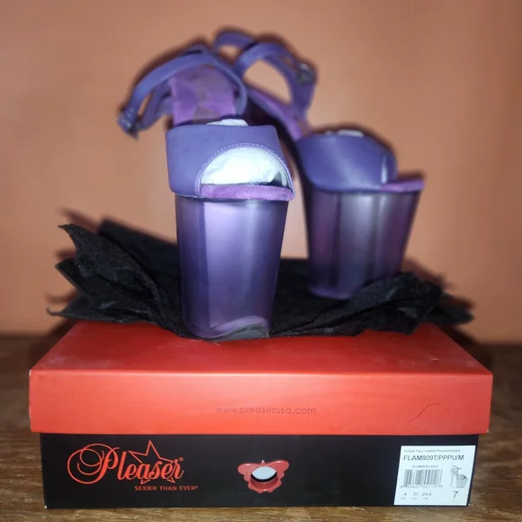 Pleaser Purple Platform Heels - Picture 2 of 4
